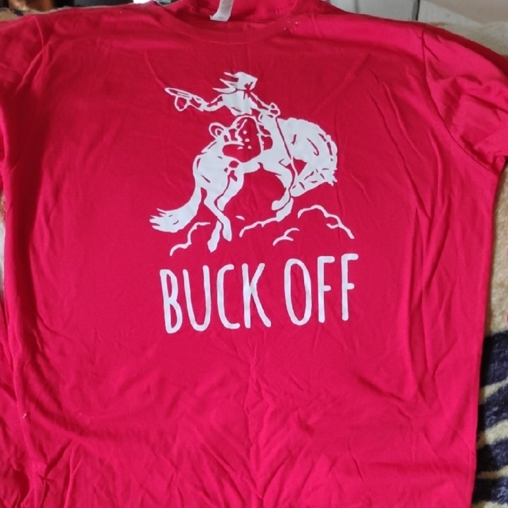 Red Graphic Tee with Cowboy Design
